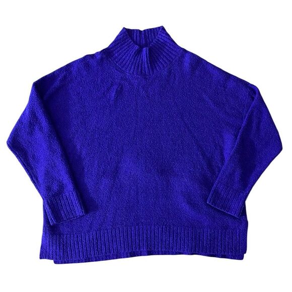 Eileen Fisher 100% Organic Cotton Textured Mock Neck Sweater NWT Size Large - Picture 2 of 6